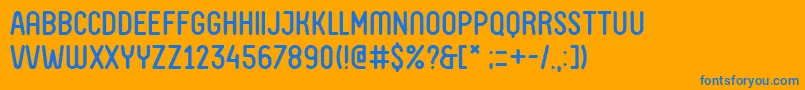 FV Almelo Font – Blue Fonts on Orange Background