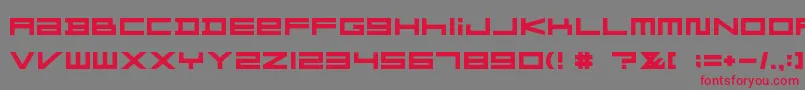 フォントFZGXMenuFont Bold – 赤い文字の灰色の背景