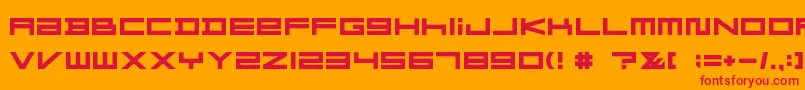 Czcionka FZGXMenuFont Bold – czerwone czcionki na pomarańczowym tle