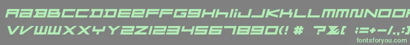 FZGXMenuFont BoldOblique-Schriftart – Grüne Schriften auf grauem Hintergrund