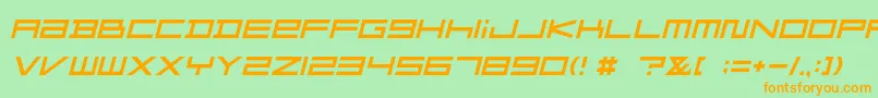 FZGXMenuFont Oblique Font – Orange Fonts on Green Background