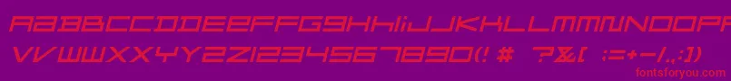 FZGXMenuFont Oblique Font – Red Fonts on Purple Background