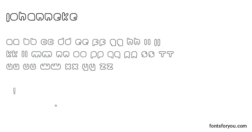 Czcionka Johanneke – alfabet, cyfry, specjalne znaki