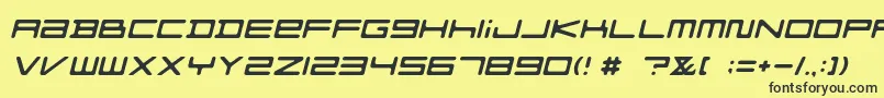 FZGXMenuFont ObliqueRounded Font – Black Fonts on Yellow Background