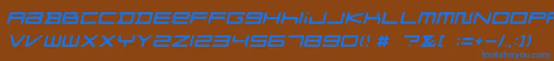 FZGXMenuFont ObliqueRounded Font – Blue Fonts on Brown Background