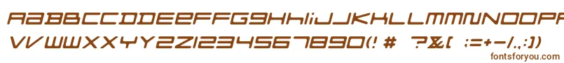 FZGXMenuFont ObliqueRounded-fontti – ruskeat fontit valkoisella taustalla