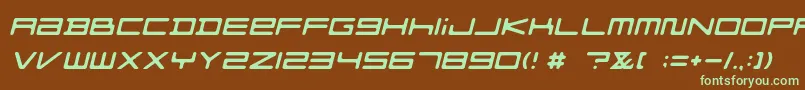 FZGXMenuFont ObliqueRounded-fontti – vihreät fontit ruskealla taustalla