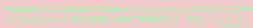 FZGXMenuFont ObliqueRounded-Schriftart – Grüne Schriften auf rosa Hintergrund