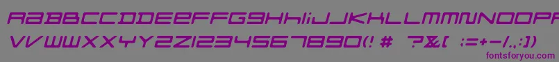 フォントFZGXMenuFont ObliqueRounded – 紫色のフォント、灰色の背景