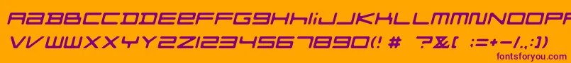 フォントFZGXMenuFont ObliqueRounded – オレンジの背景に紫のフォント