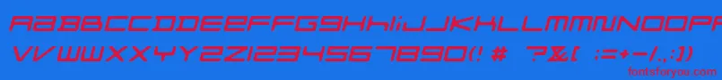 フォントFZGXMenuFont ObliqueRounded – 赤い文字の青い背景