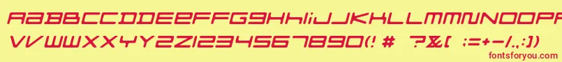 FZGXMenuFont ObliqueRounded Font – Red Fonts on Yellow Background