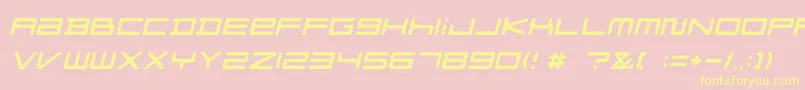 FZGXMenuFont ObliqueRounded-Schriftart – Gelbe Schriften auf rosa Hintergrund