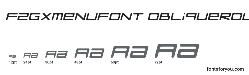 FZGXMenuFont ObliqueRounded Font Sizes