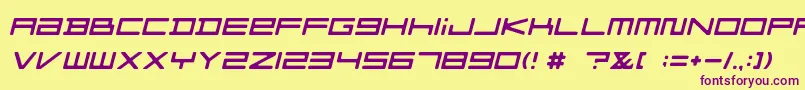 FZGXMenuFont ObliqueSemiRound Font – Purple Fonts on Yellow Background