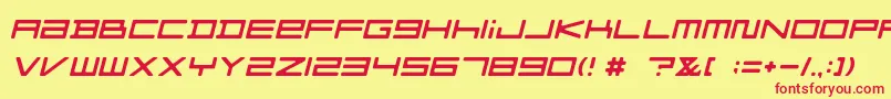 FZGXMenuFont ObliqueSemiRound Font – Red Fonts on Yellow Background