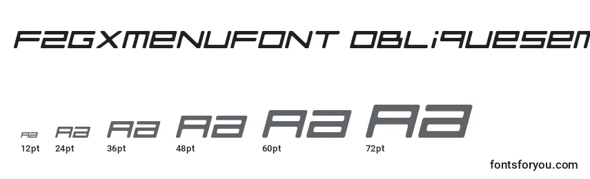 FZGXMenuFont ObliqueSemiRound Font Sizes