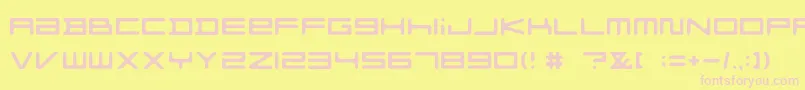 FZGXMenuFont Rounded-Schriftart – Rosa Schriften auf gelbem Hintergrund