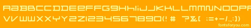 Fonte FZGXMenuFont Rounded – fontes amarelas em um fundo laranja