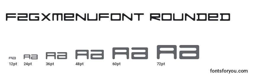 Размеры шрифта FZGXMenuFont Rounded