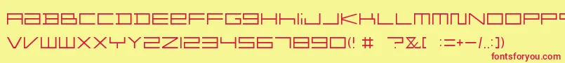 FZGXMenuFont Thin Font – Red Fonts on Yellow Background