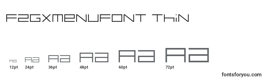 FZGXMenuFont Thin Font Sizes