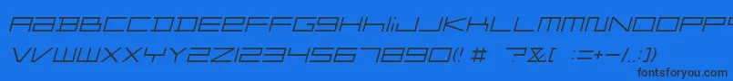 FZGXMenuFont ThinOblique Font – Black Fonts on Blue Background
