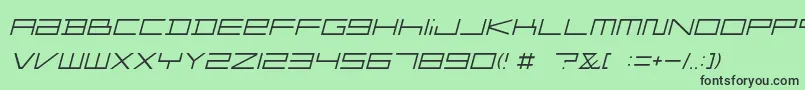 FZGXMenuFont ThinOblique Font – Black Fonts on Green Background