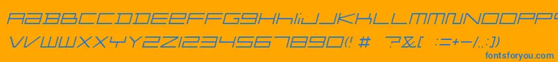 FZGXMenuFont ThinOblique Font – Blue Fonts on Orange Background