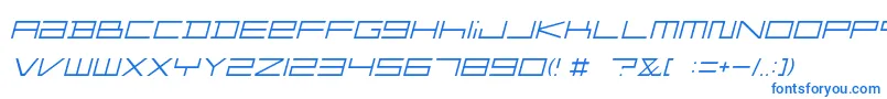 Шрифт FZGXMenuFont ThinOblique – синие шрифты