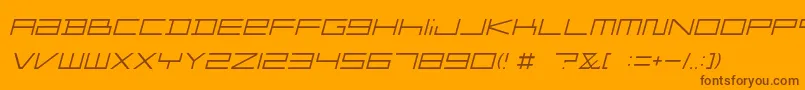 FZGXMenuFont ThinOblique Font – Brown Fonts on Orange Background