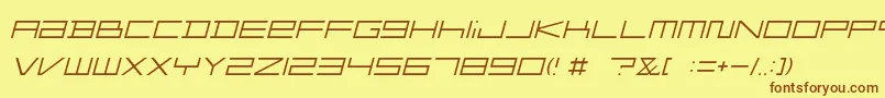 Шрифт FZGXMenuFont ThinOblique – коричневые шрифты на жёлтом фоне