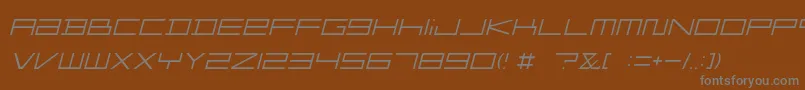 Шрифт FZGXMenuFont ThinOblique – серые шрифты на коричневом фоне
