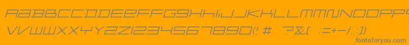 FZGXMenuFont ThinOblique Font – Gray Fonts on Orange Background