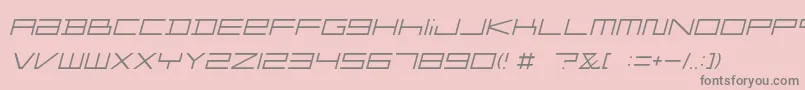 FZGXMenuFont ThinOblique-fontti – harmaat kirjasimet vaaleanpunaisella taustalla