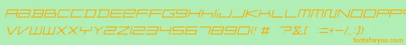 FZGXMenuFont ThinOblique Font – Orange Fonts on Green Background