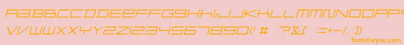 FZGXMenuFont ThinOblique Font – Orange Fonts on Pink Background