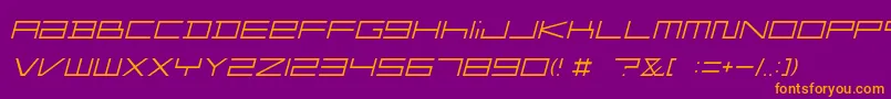 FZGXMenuFont ThinOblique Font – Orange Fonts on Purple Background