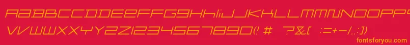 FZGXMenuFont ThinOblique Font – Orange Fonts on Red Background