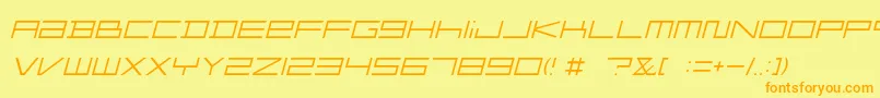 FZGXMenuFont ThinOblique-Schriftart – Orangefarbene Schriften auf gelbem Hintergrund