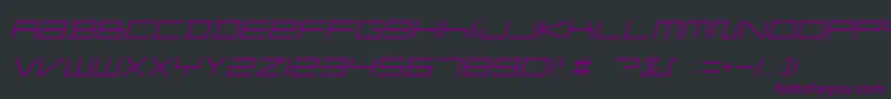 FZGXMenuFont ThinOblique Font – Purple Fonts on Black Background