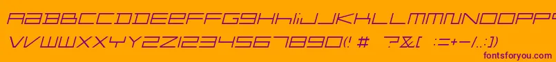 FZGXMenuFont ThinOblique-Schriftart – Violette Schriften auf orangefarbenem Hintergrund