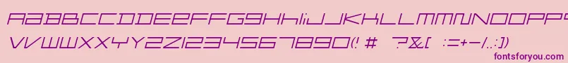 FZGXMenuFont ThinOblique Font – Purple Fonts on Pink Background