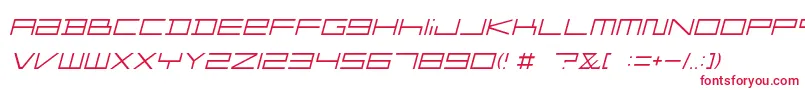 Шрифт FZGXMenuFont ThinOblique – красные шрифты на белом фоне