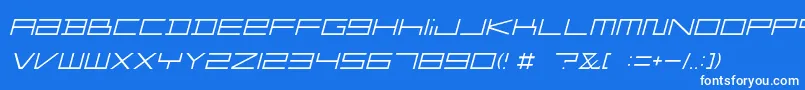 FZGXMenuFont ThinOblique Font – White Fonts on Blue Background