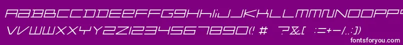FZGXMenuFont ThinOblique-Schriftart – Weiße Schriften auf violettem Hintergrund