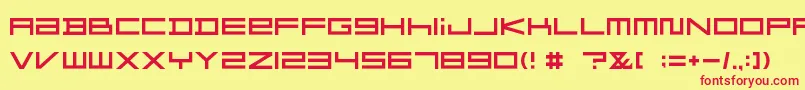 FZGXMenuFont-Schriftart – Rote Schriften auf gelbem Hintergrund