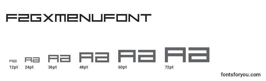 Размеры шрифта FZGXMenuFont