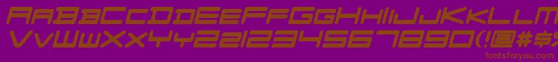 FZGXVenueFont Oblique Font – Brown Fonts on Purple Background