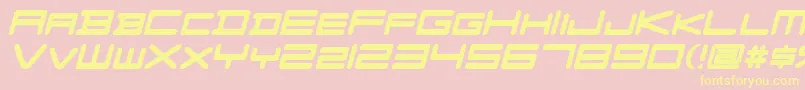 FZGXVenueFont Oblique-Schriftart – Gelbe Schriften auf rosa Hintergrund